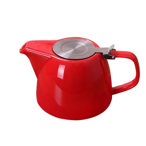 Large Porcelain Teapot Red 900ml (3-4 cups) Stainless Steel Lid and Extra-Fine Infuser Stylish Teapot to Brew Loose Leaf Tea Large Porcelain Teapot Red 900ml (3-4 cups) Stainless Steel Lid and Extra-Fine Infuser Stylish Teapot to Brew Loose Leaf Tea